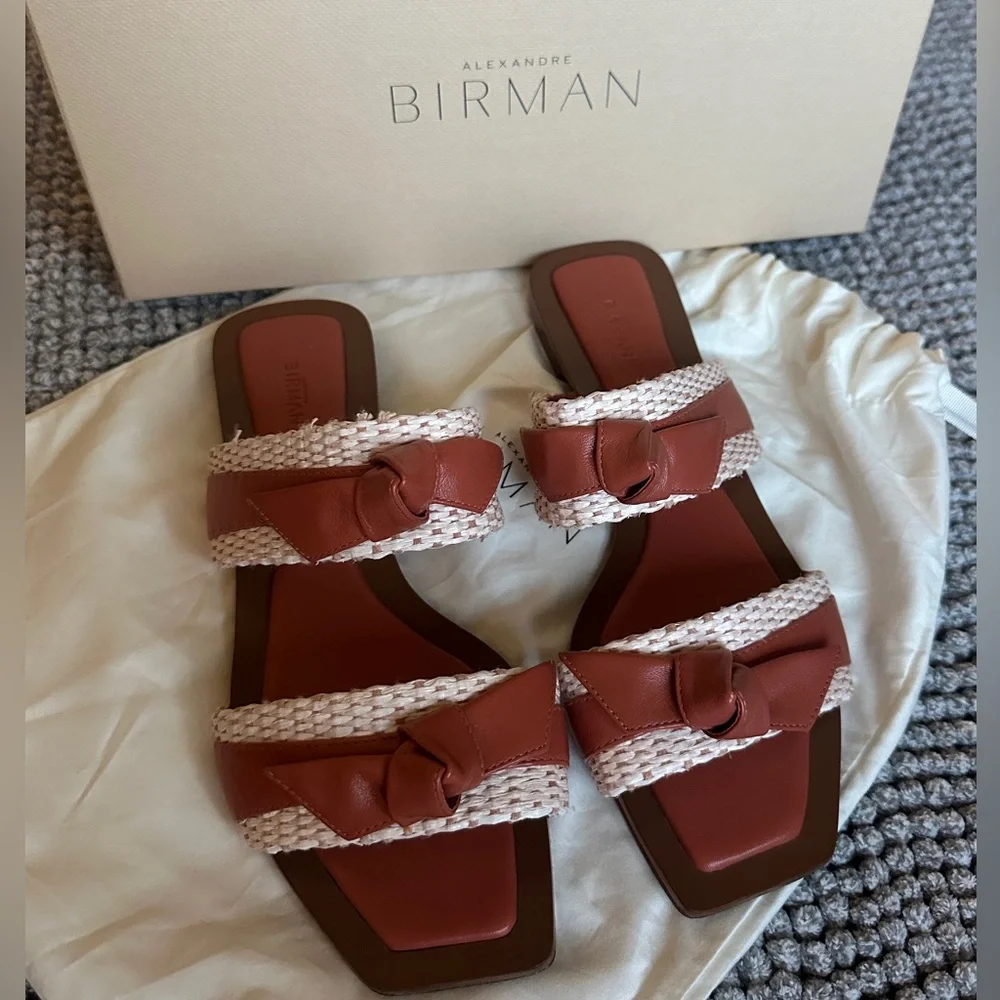 Alexandre Birman Brown and Cream Sandals - Picture 1 of 6